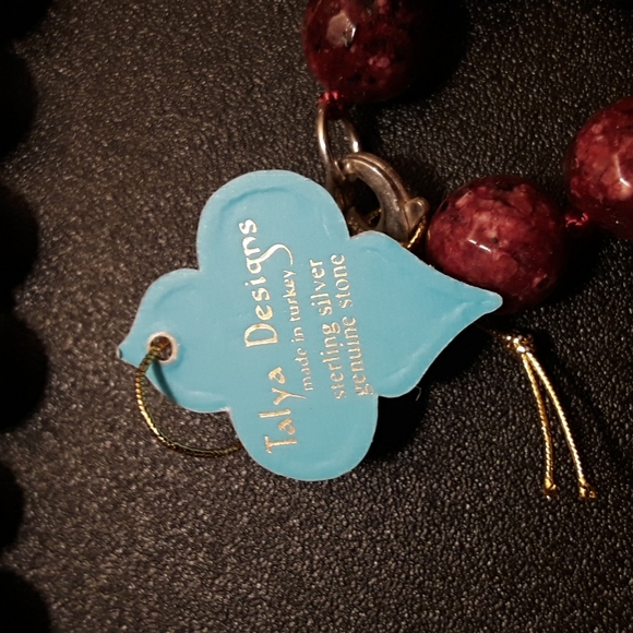 Tayla Designs Genuine Red Jasper Sterling Silver 53" Necklace. - Picture 2 of 4